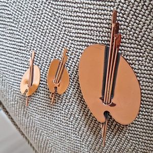 50's RENOIR copper artist pallette and earrings